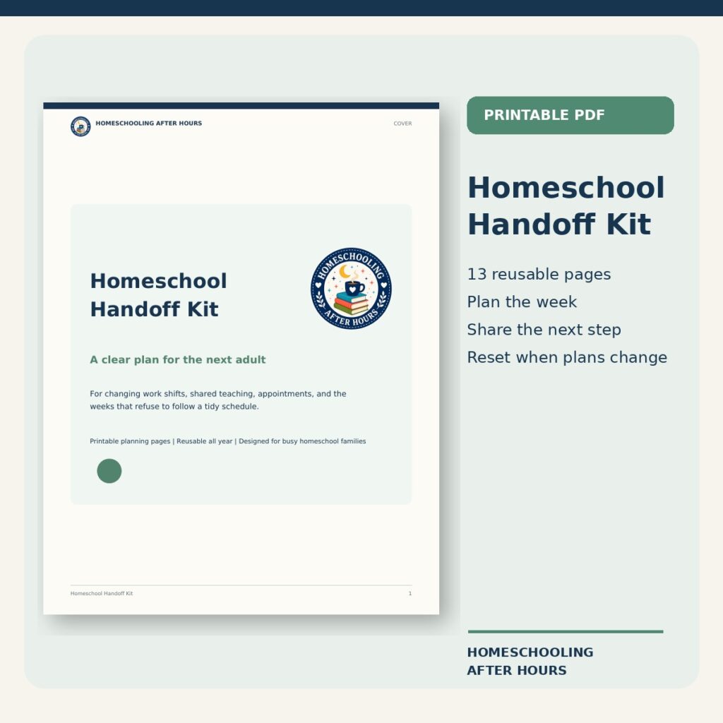 Homeschool Handoff Kit printable PDF cover and planner preview