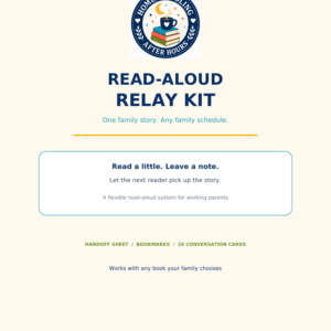Read-Aloud Relay Kit printable cover for flexible family reading