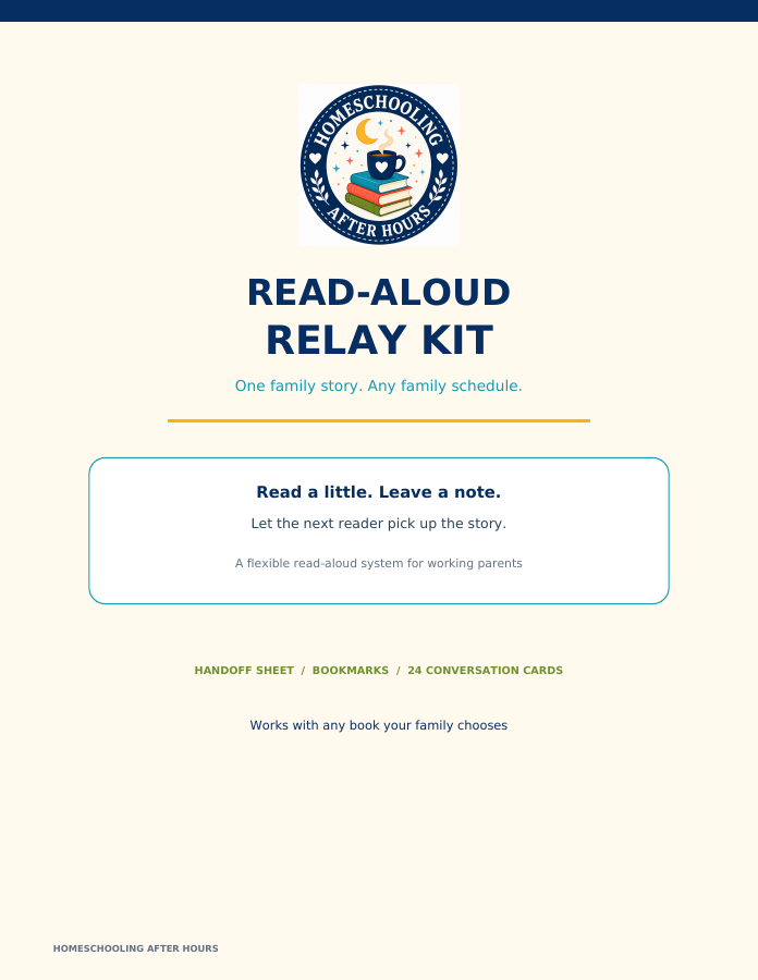 Read-Aloud Relay Kit printable cover for flexible family reading